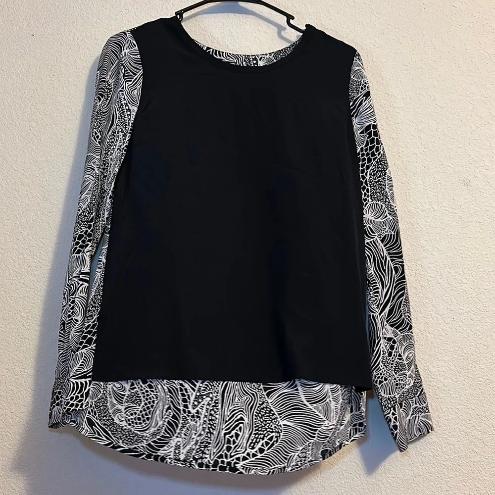 Diane Von Furstenberg Black and White Top - Picture 1 of 9